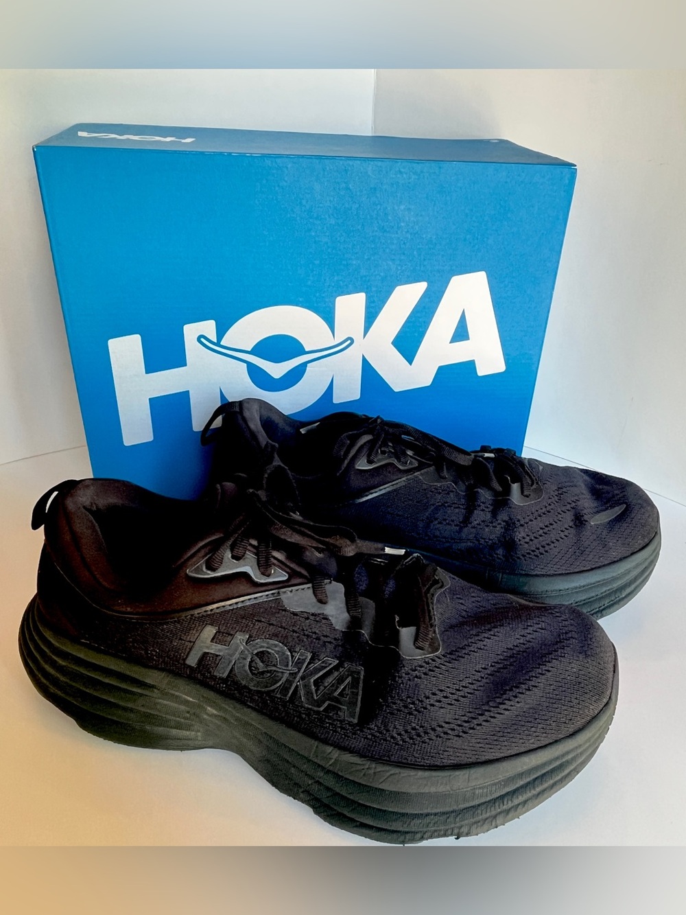 Hoka One One Men’s Black Athletic Running Shoes - Chunky Cushioned Trainer